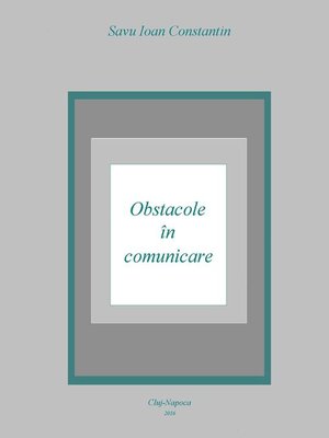 cover image of Obstacole în comunicare